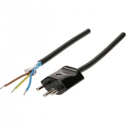 Power cable black shielded